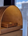 Battery operated wood sconce in ash