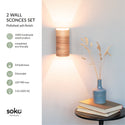 2 ash wall sconces set