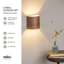 Hallway light fixture with walnut finish