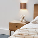 Hallway light fixture with walnut finish