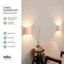 UL-listed CSA approved 2 wall sconces set in birch