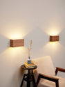 2 walnut sconces set