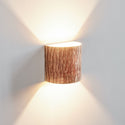 Wall mounted light fixture with Japanese ash finish