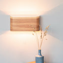LED wall lamp from curved ash veneer