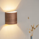 Hallway light fixture with walnut finish