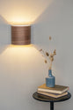 Hallway light fixture with walnut finish