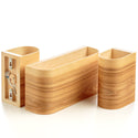 3 wood wall sconces set
