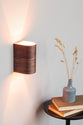 LED wall lamp - wood wall sconce from black walnut
