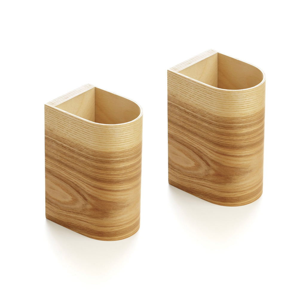 Matching rechargeable ash sconces, front view