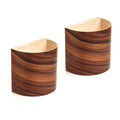Set of 2 rechargeable rosewood wall sconces on a wall