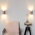 Rechargeable wall sconces set of 2 in ash on a wall