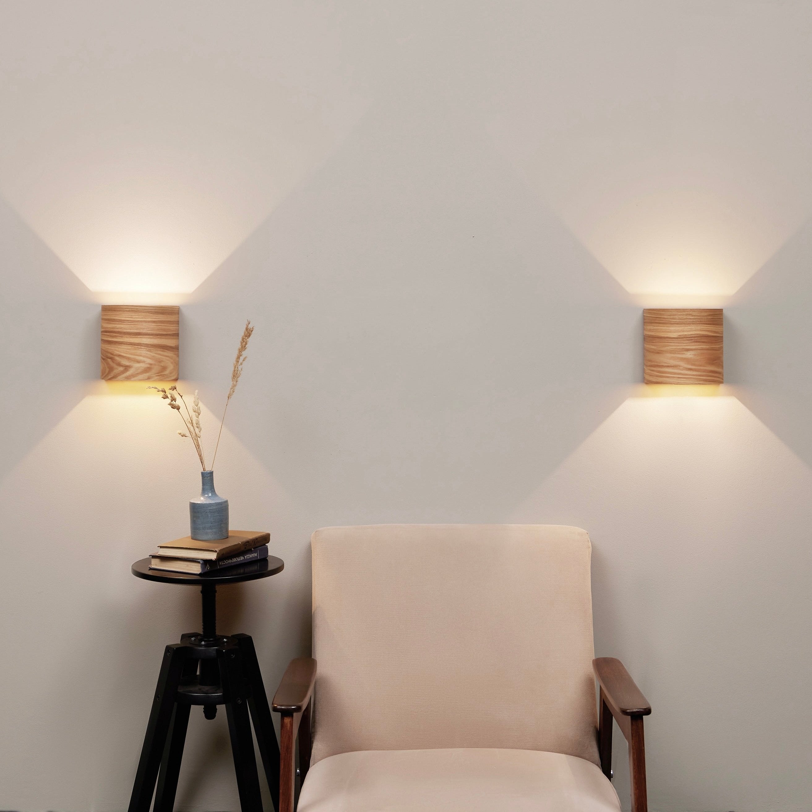 Battery Operated Wall Sconce in Ash – Wireless Rechargeable Lamp