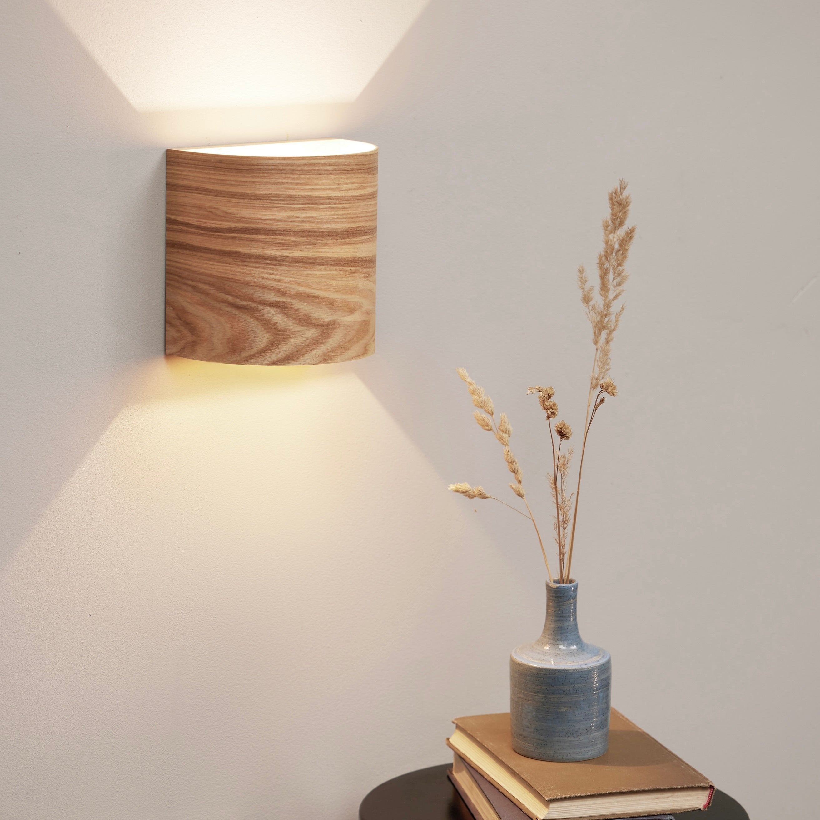 Battery Operated Wall Sconce in Ash – Wireless Rechargeable Lamp