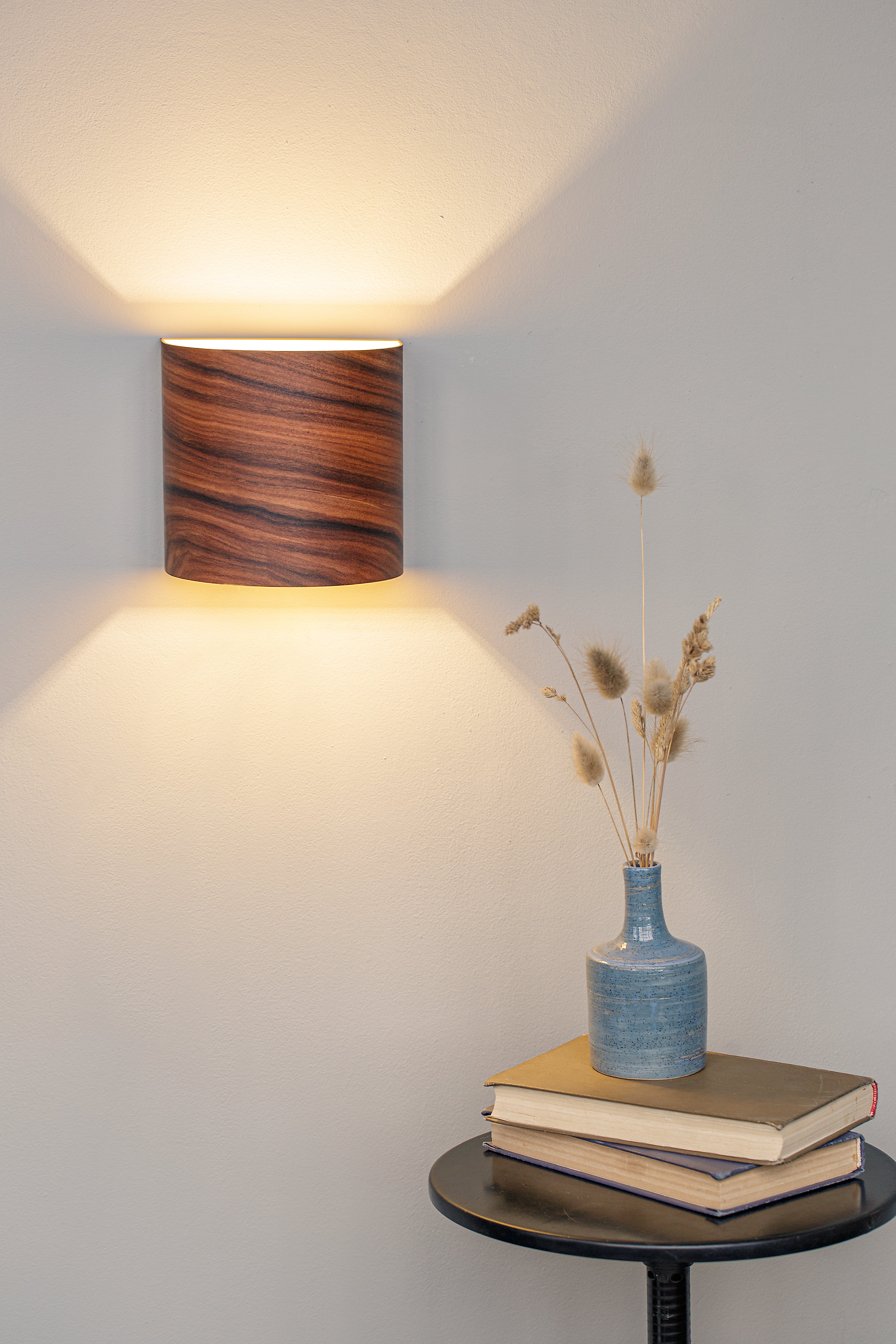 Battery Operated Wall Sconce in Rosewood – Wireless Rechargeable