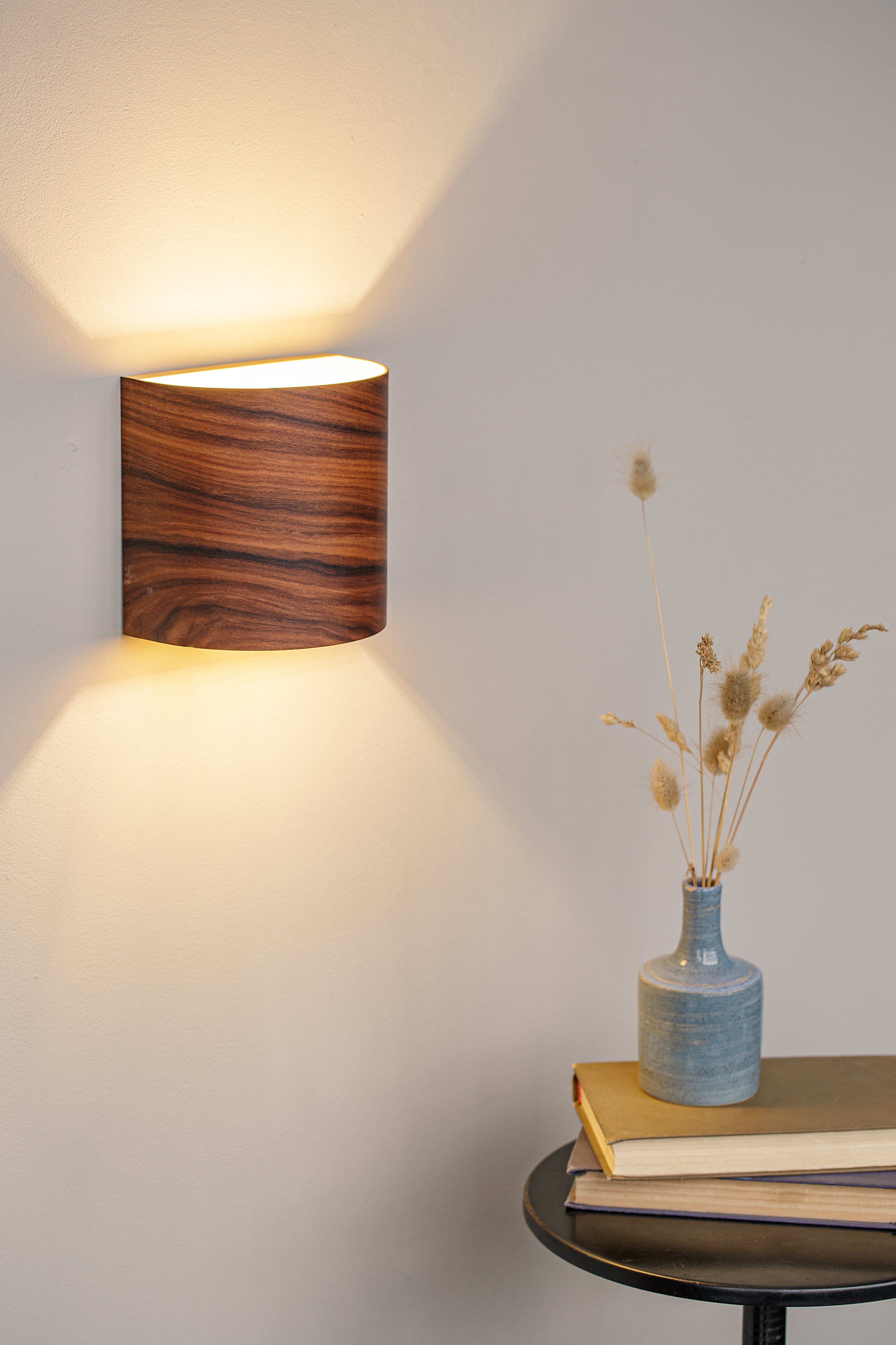 Battery Operated Wall Sconce in Rosewood – Wireless Rechargeable