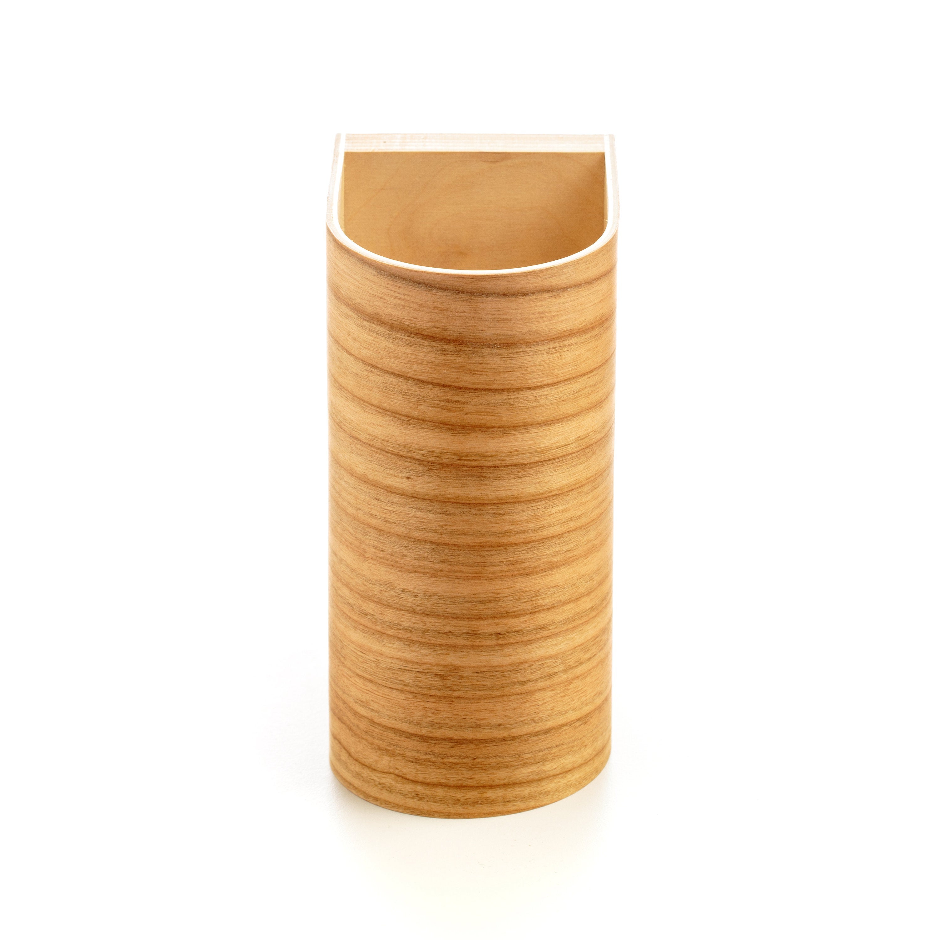 Handmade cherry wood bedside wall sconce close-up detail