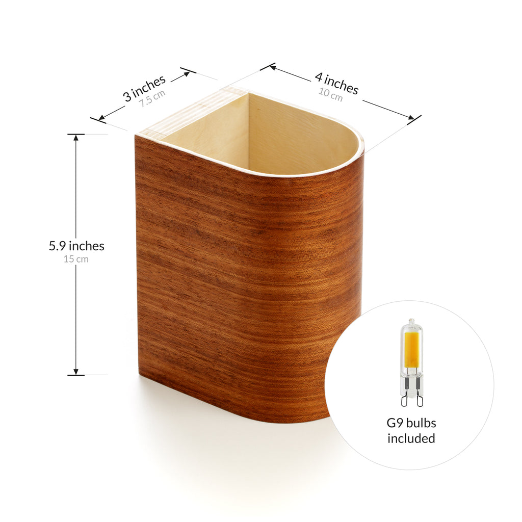 Etimoe curved plywood wall lamp, side view