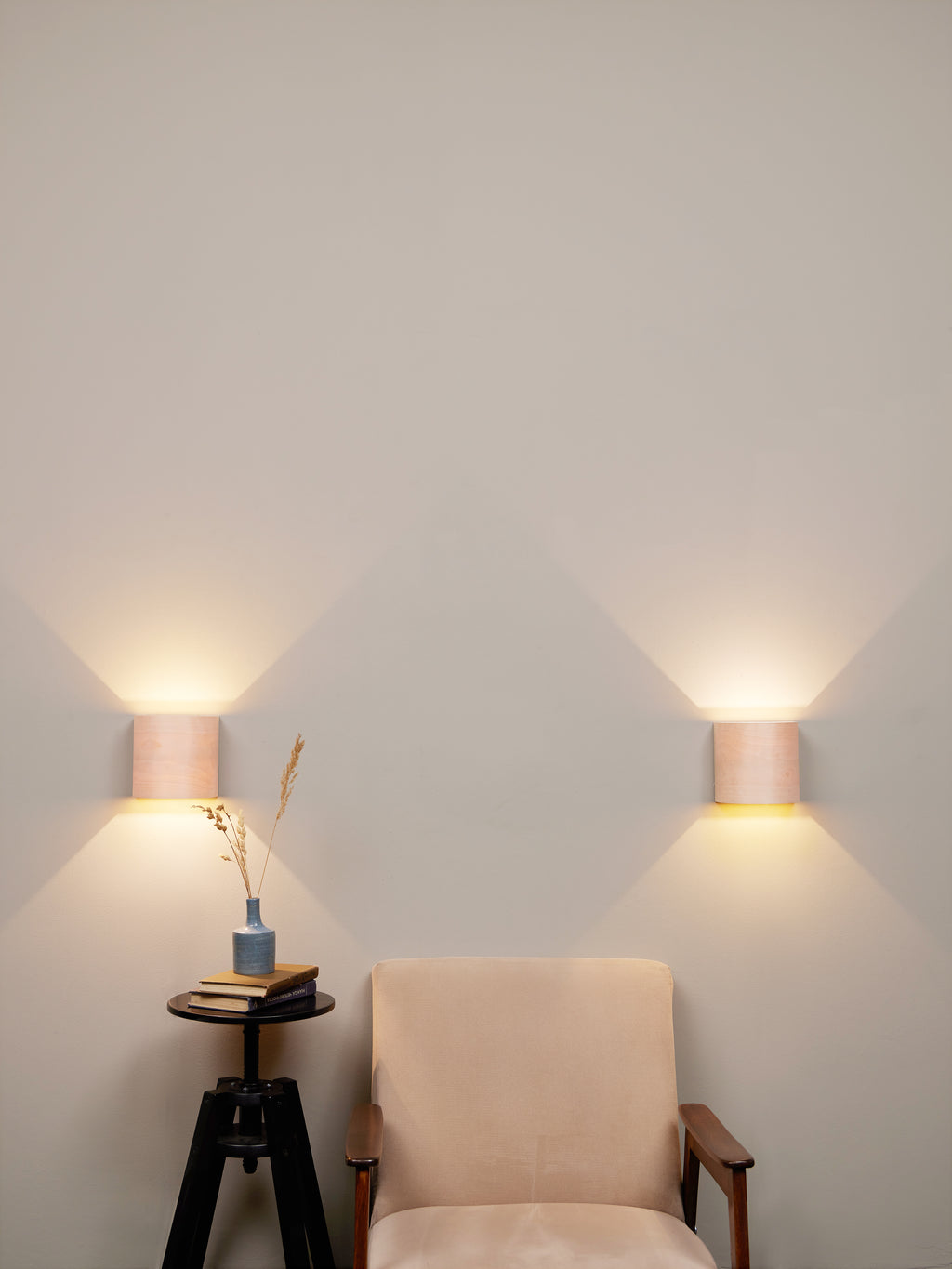 UL listed birch sconce pair detail