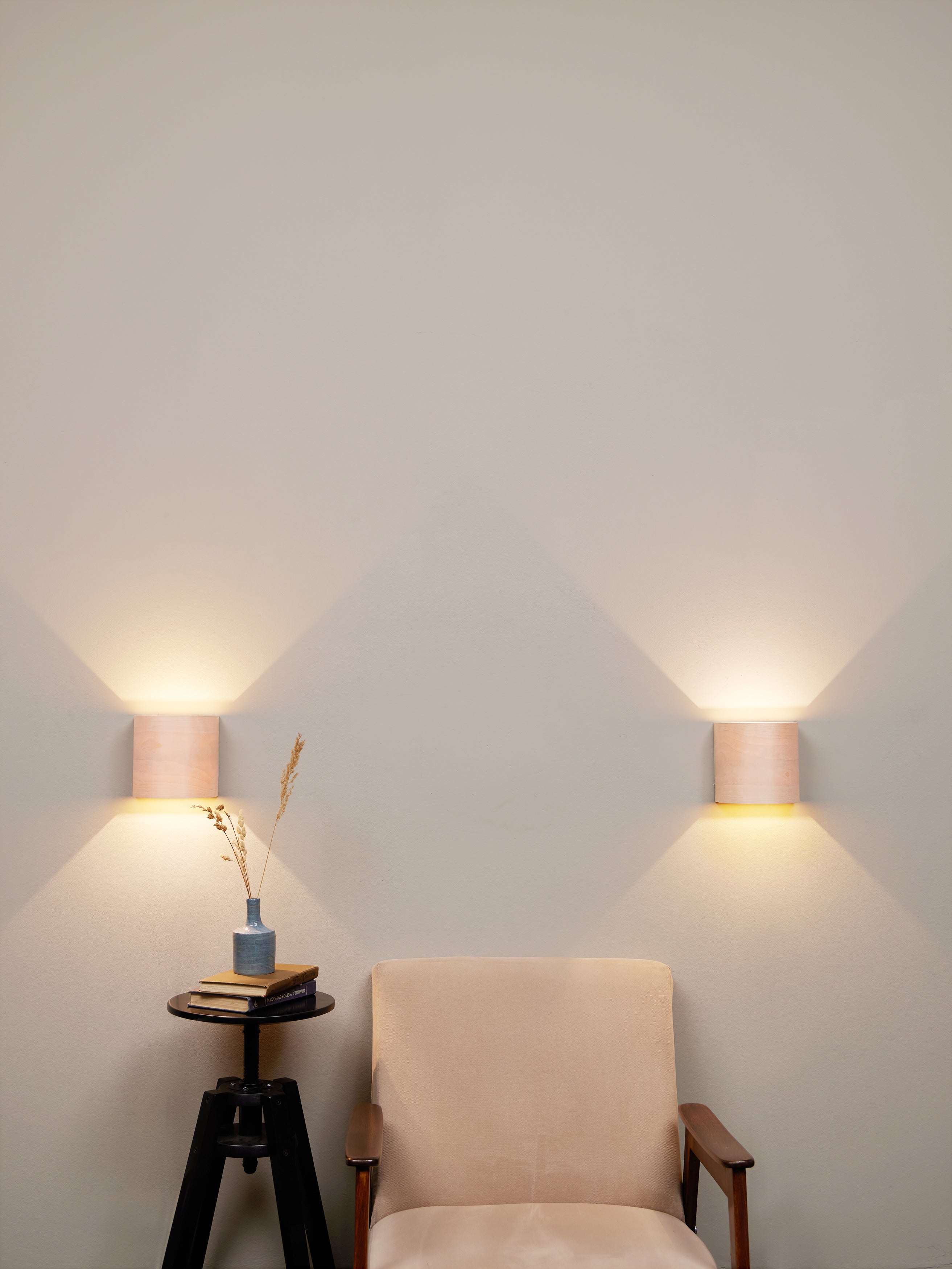 UL listed birch sconce pair detail