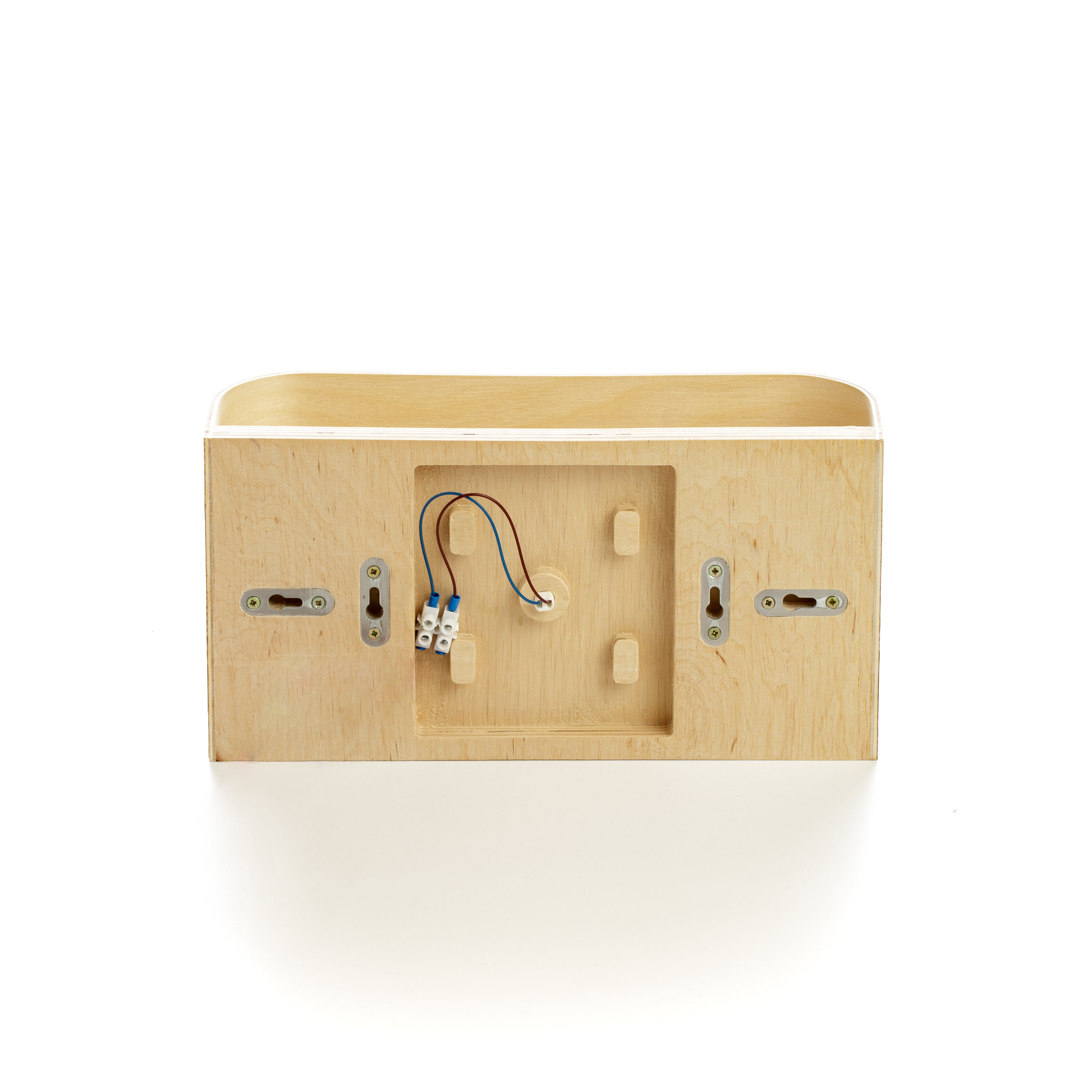 Ash curved veneer wall lamp, angle view