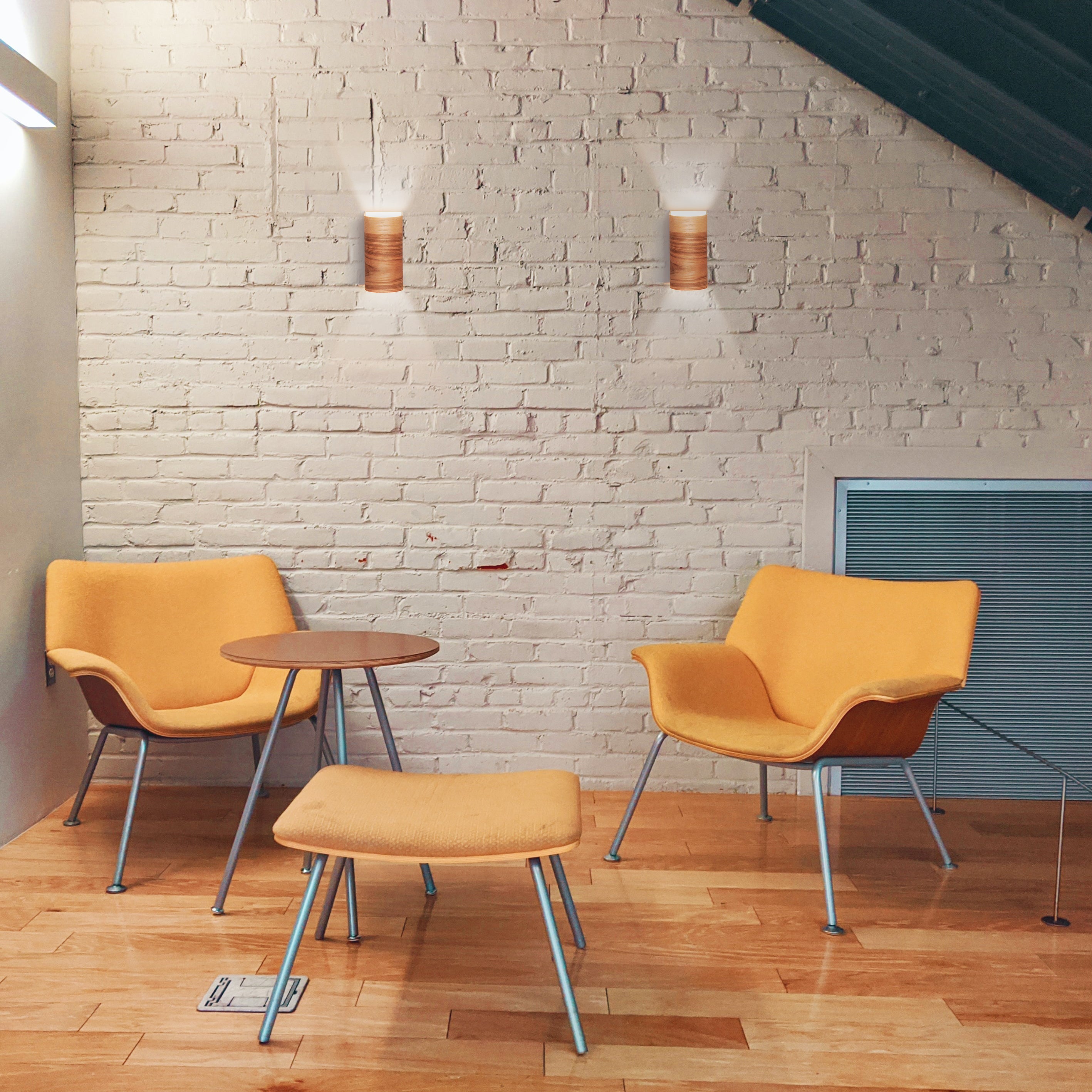 Ash wall lamps lit