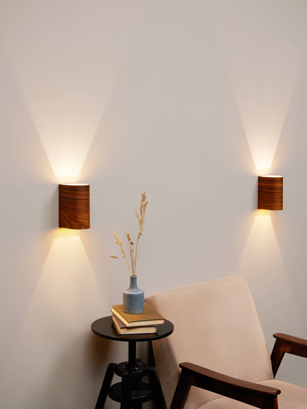 Set of 2 Etimoe Wall Sconces – Matching Exotic Wood Pair