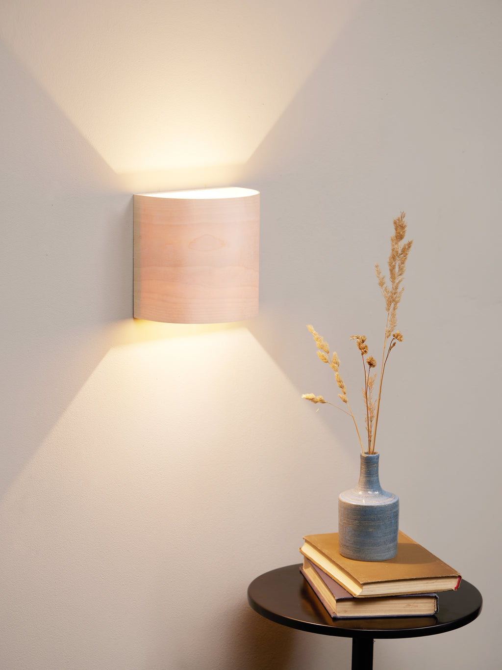 Matching UL listed birch sconces, front view