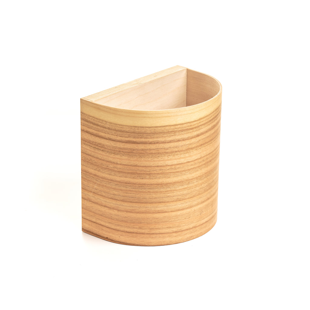 Cherry wood wall lamp with warm LED glow