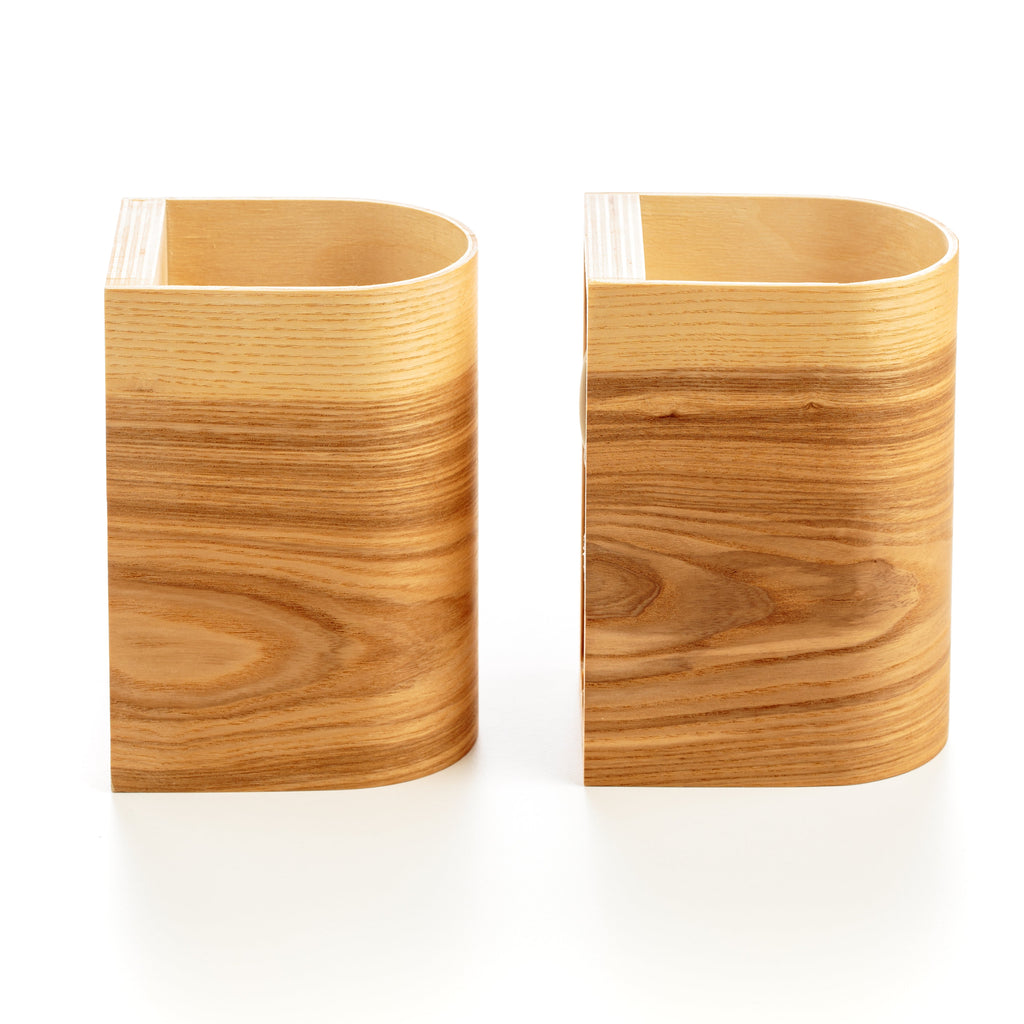 Ash sconce pair, angle view