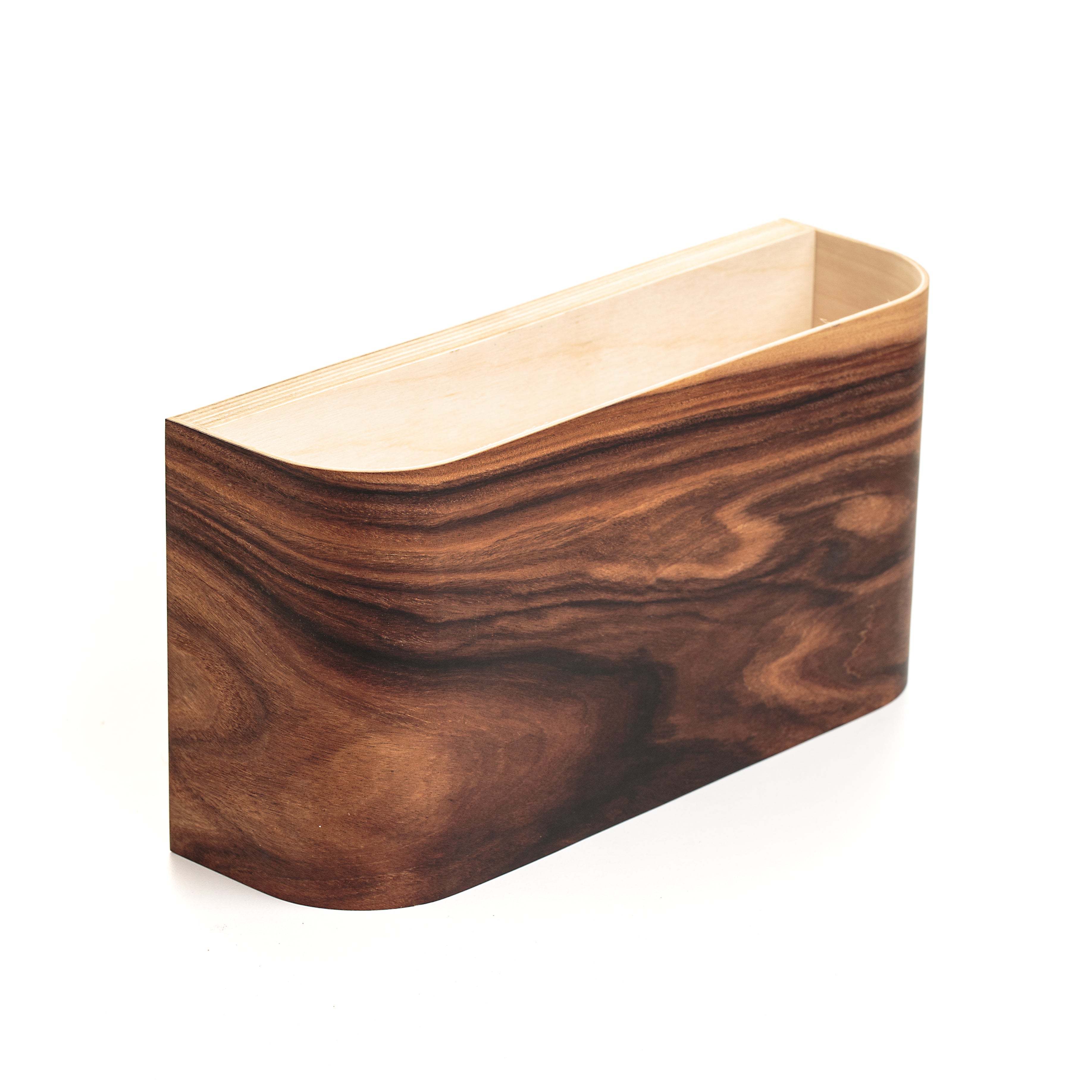 Rosewood LED wall lamp close-up