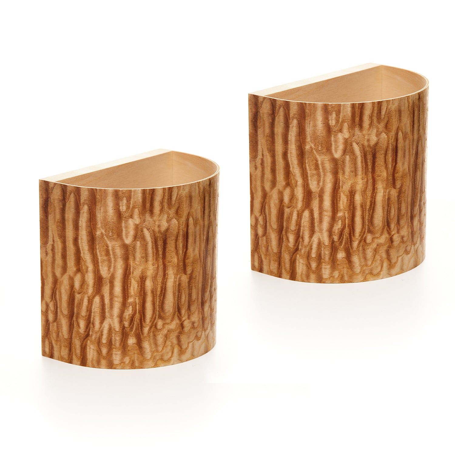 Japanese ash wall lamps with warm glow