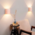 UL listed set of 2 birch wall sconces on a wall
