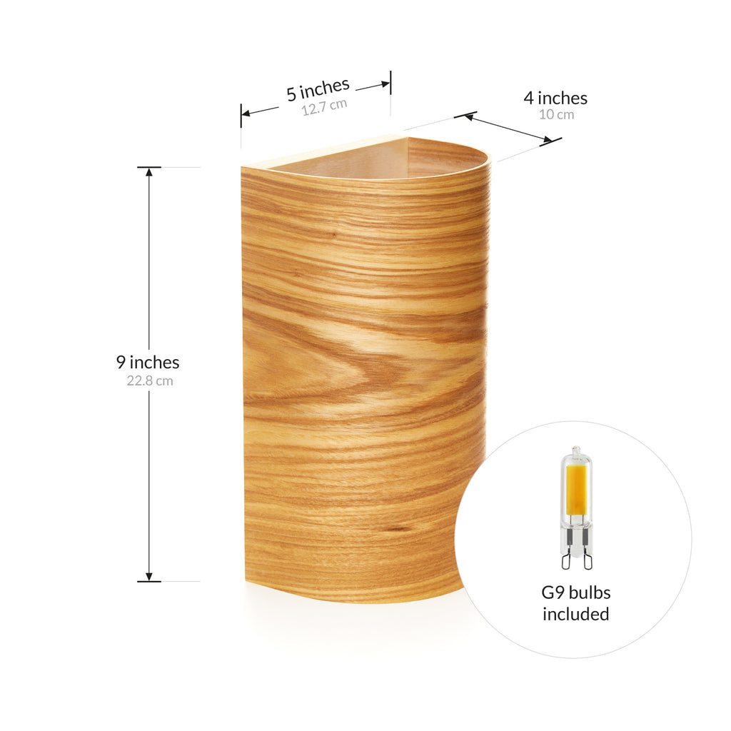 Large ash wall sconce close-up