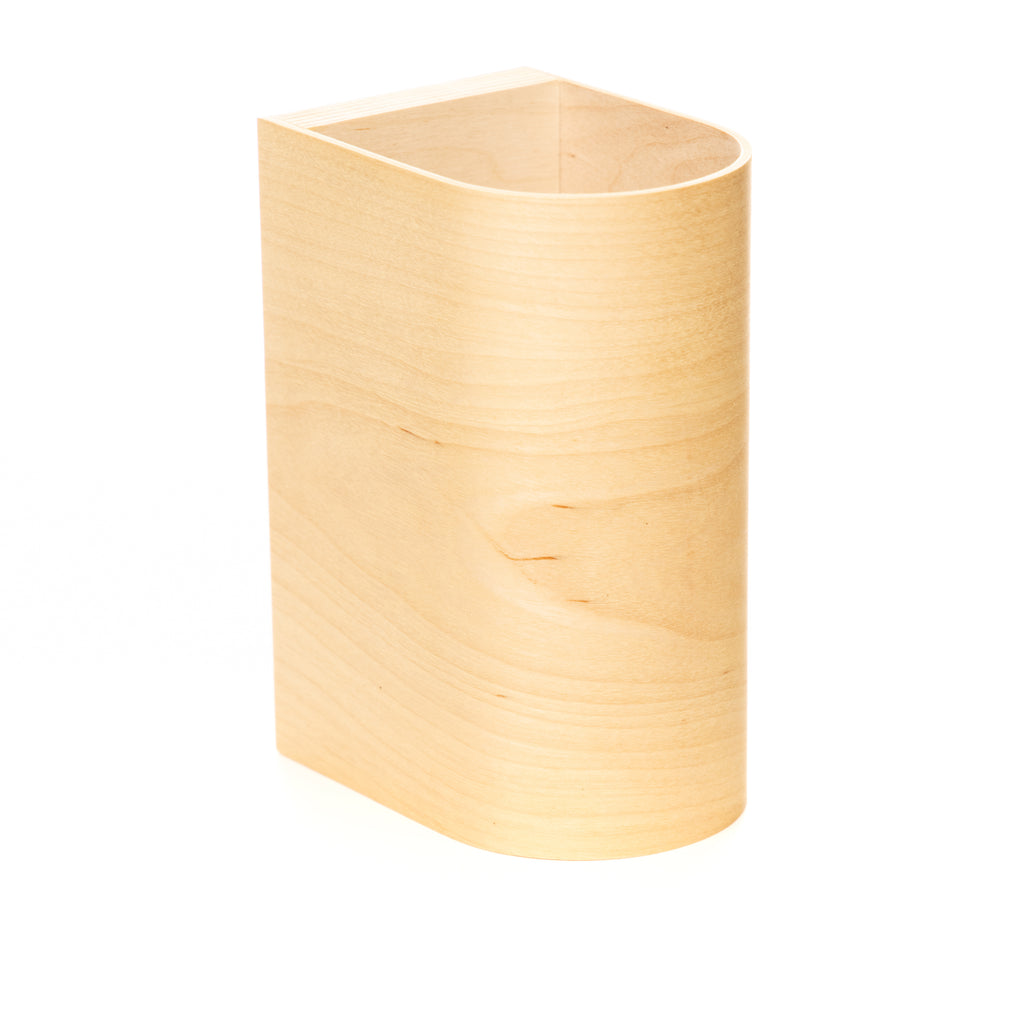 Birch wall sconce close-up showing light grain