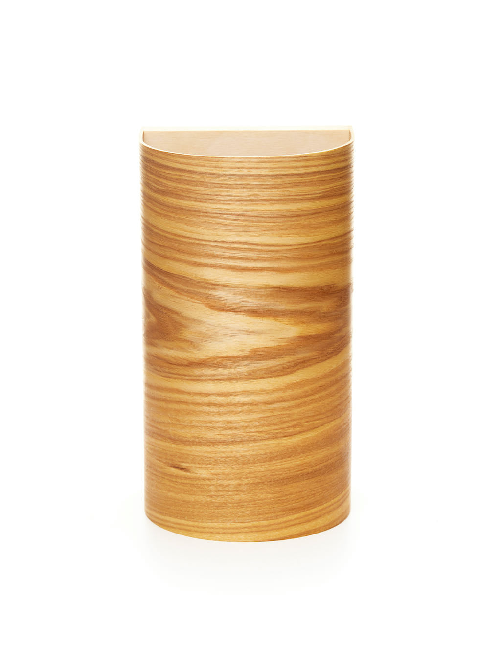 Handmade large ash wall sconce, front view