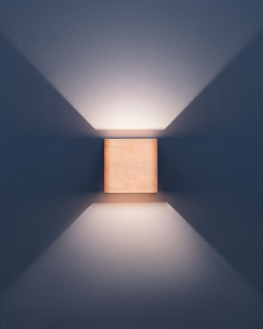 Pair of birch bedside wall lamps, alternate view