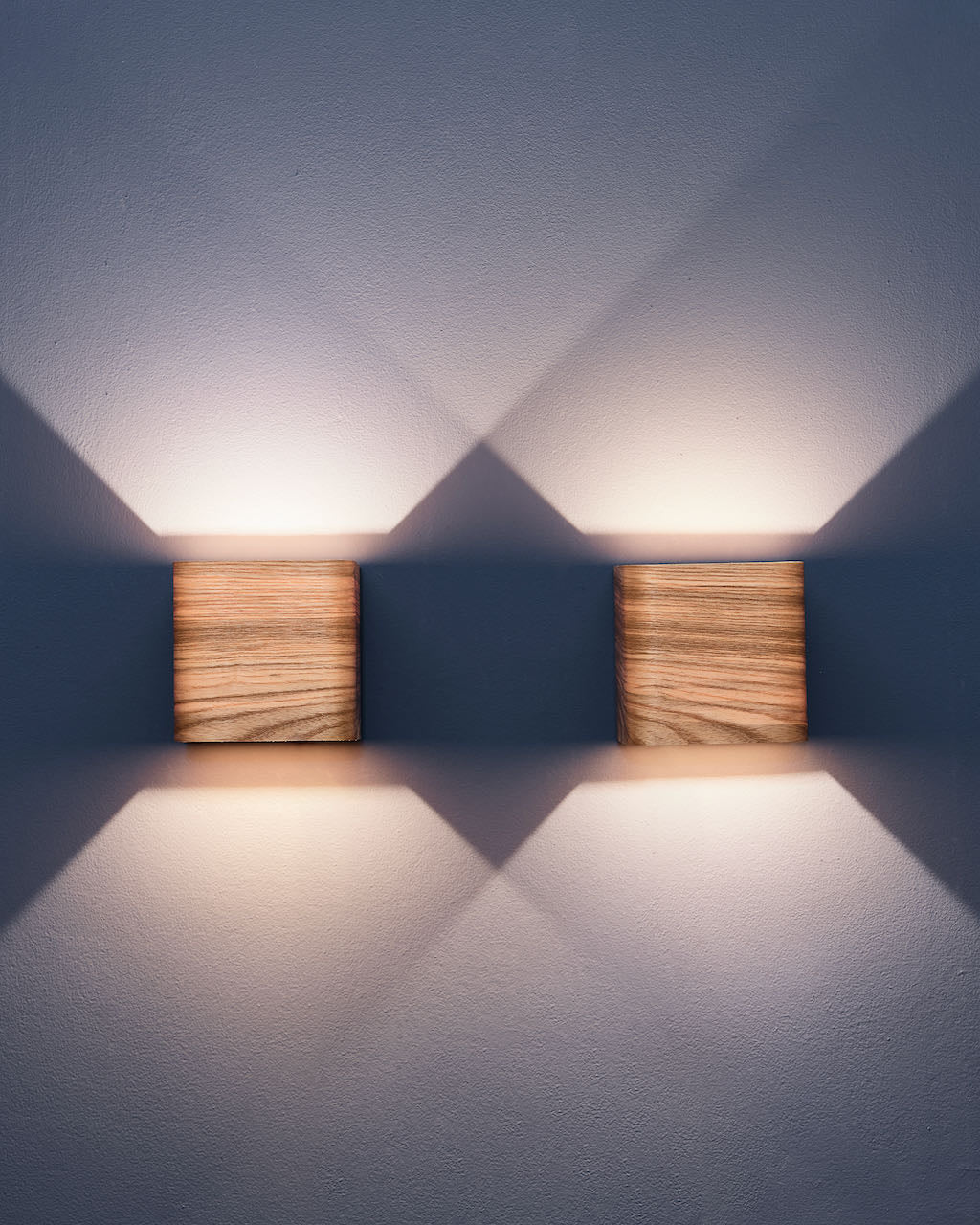 Ash bedside reading light pair, side view