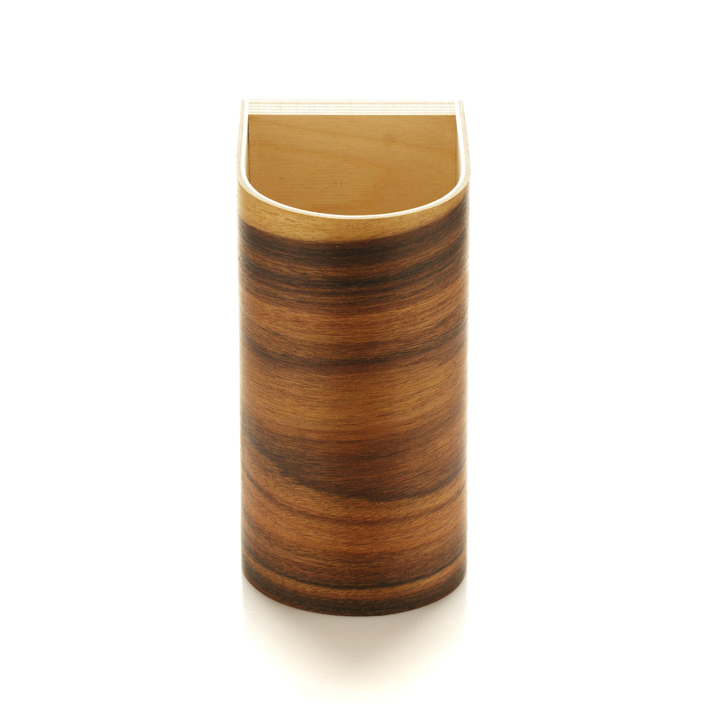 Rosewood wood wall lamp with warm LED glow