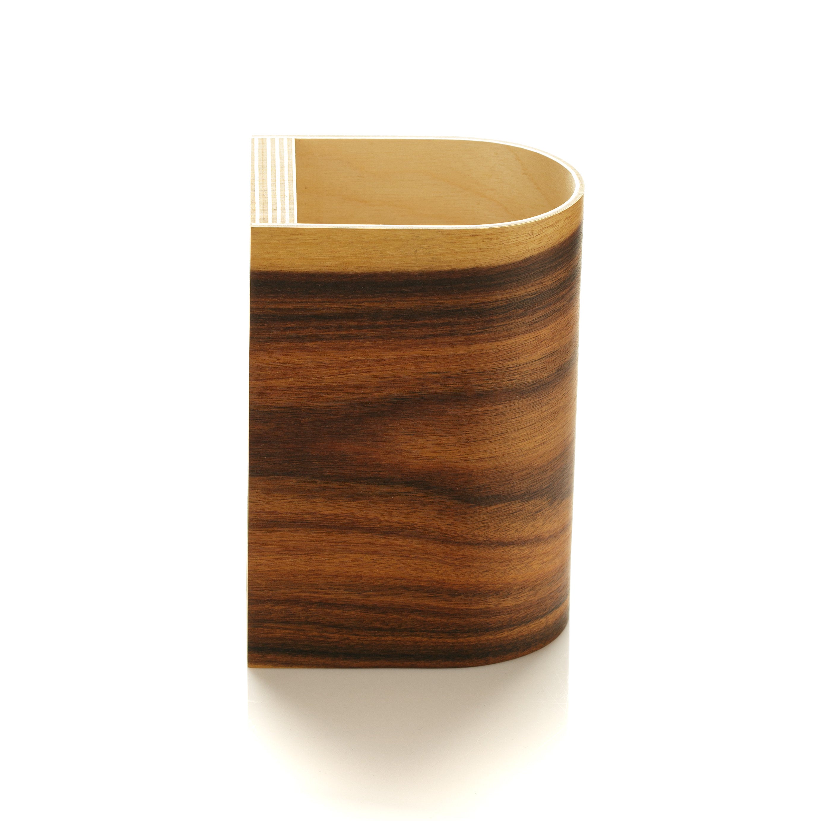 Handmade rosewood wall sconce, front view