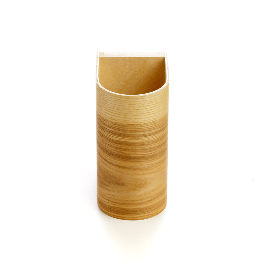 Minimalist ash wall sconce detail