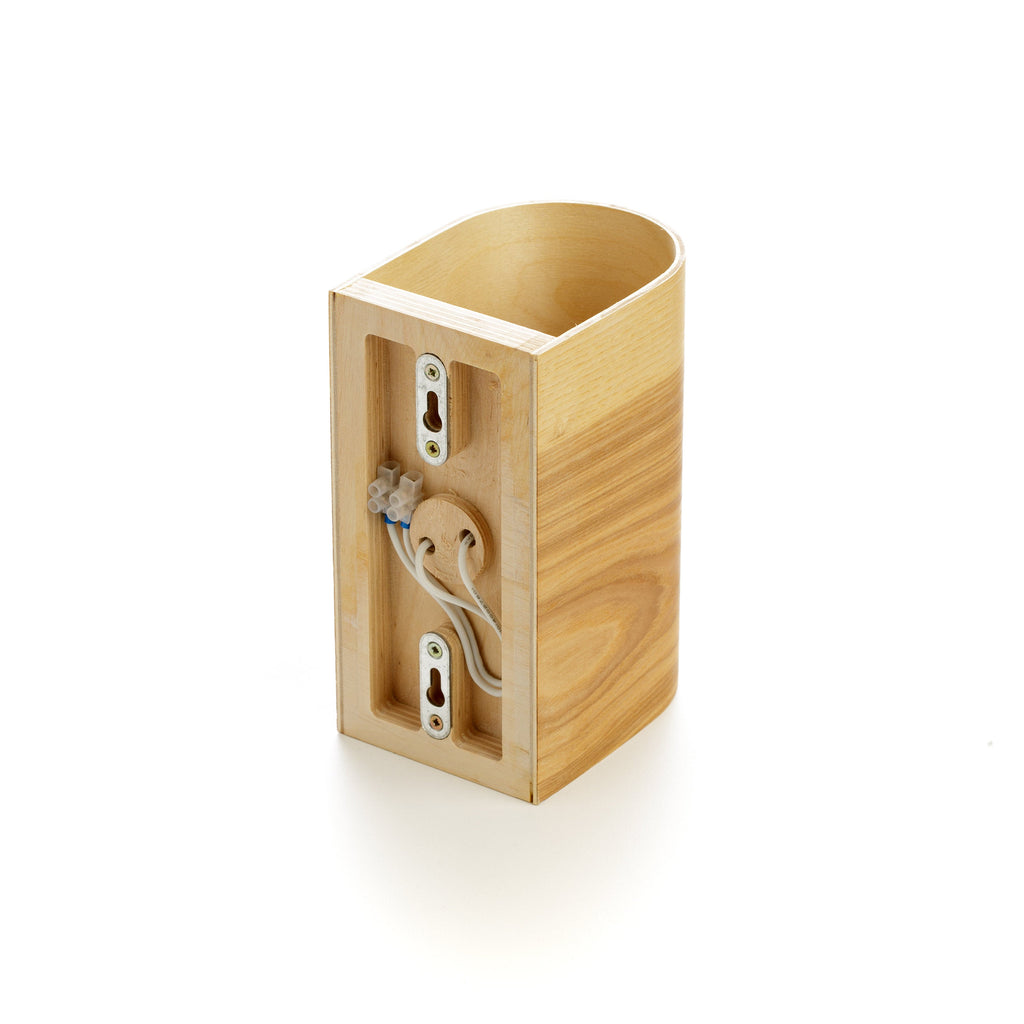 Ash bedside wall lamp mounted indoors