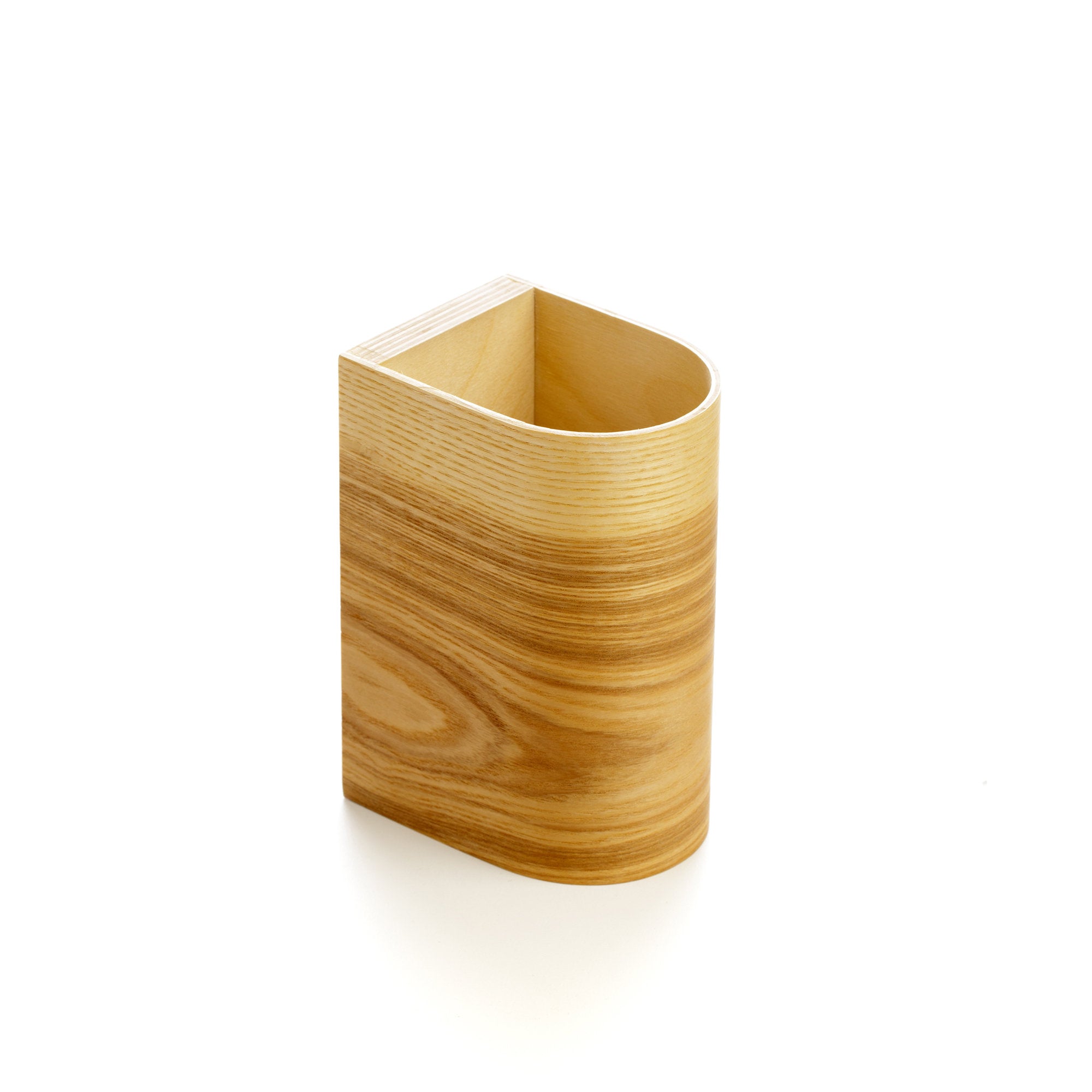Handmade ash wall sconce, front view